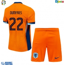 Nizozemska Denzel Dumfries #22 Domaci Dres za djecu EP 2024 Kratak Rukav (+ Kratke hlače)